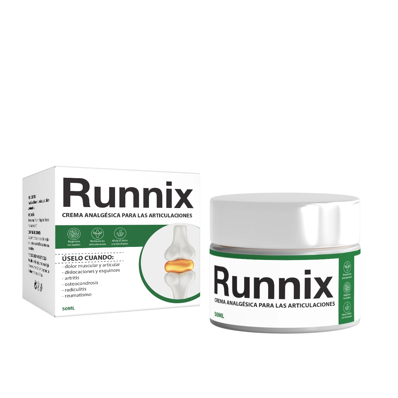 Runnix, envase y caja